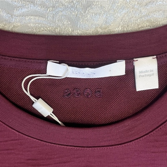 Boss Hugo Boss “Ekadri” Shift Dress With Pockets Burgundy Size Medium NWT - Picture 2 of 10